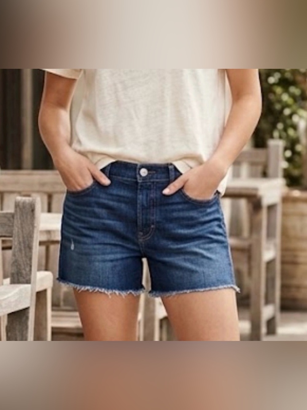 J Crew Indigo Low Rise Cut Off Shorts Size 26
